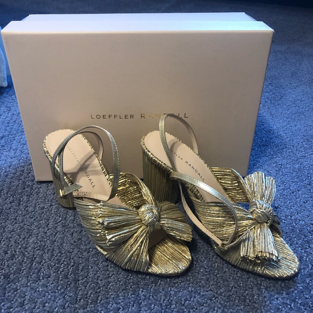Lord flee Randall metallic bow heel